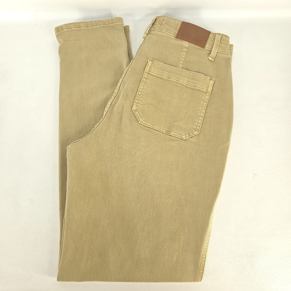 Judy Blue Pants Women's 9/29 Khaki High Waist Garment Dyed Cuffed Jogger Stretch